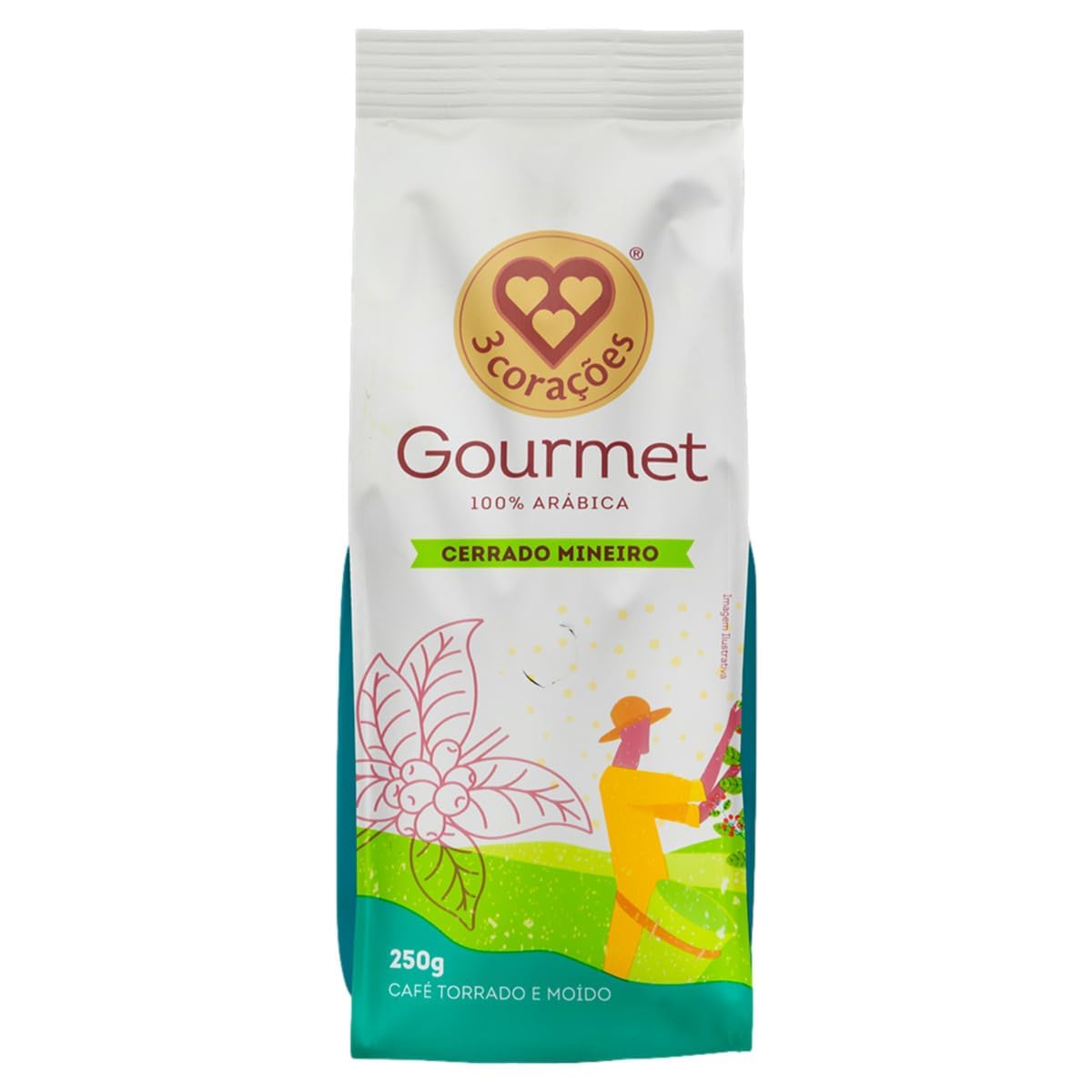 3 Corações Café Torrado e Moído Gourmet Cerrado Mineiro, 250G