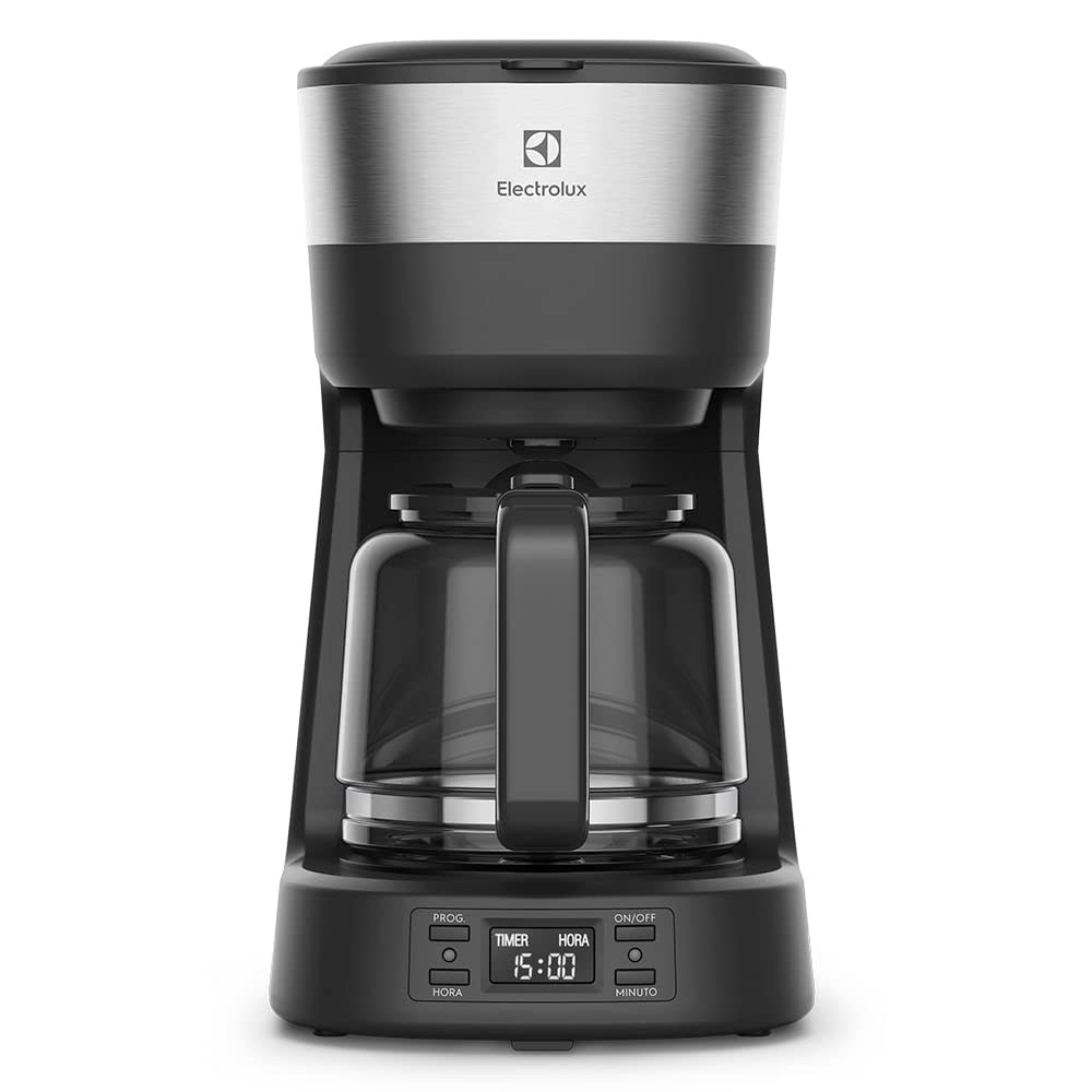 Cafeteira Elétrica Electrolux inox filtro permanente removivel capacidade 1,2L 30 xicaras função timer painel digital desligamento automatico ECM25 127v