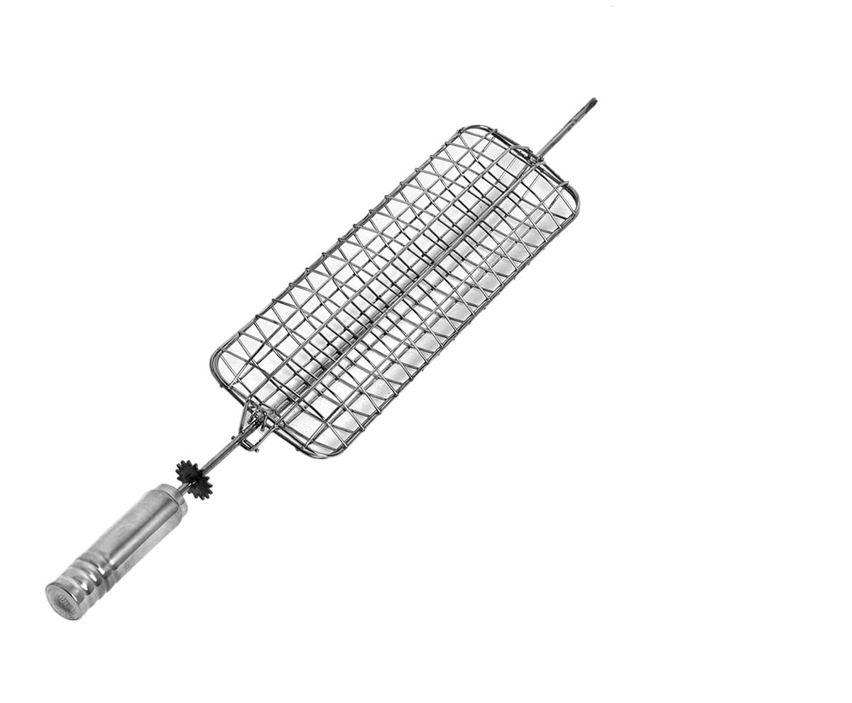 Espeto Grelha Côncava Giratória Cromado Aço Carbono 67,5cm Issi Grill